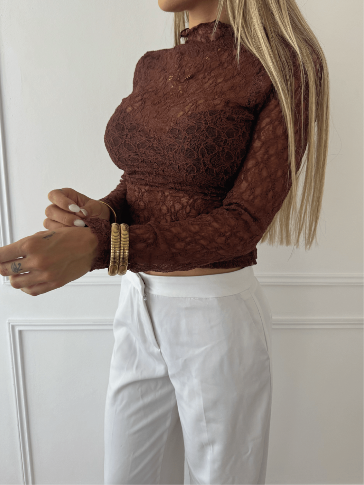 Top dentelle marron - French retailers