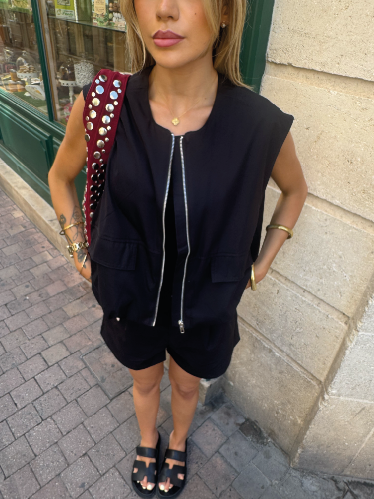 Veste bouffante sans manches marron - French retailers