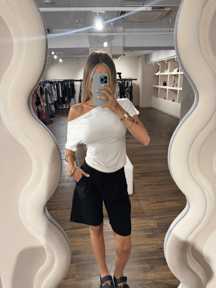 Bermuda taille basse femme – Noir & Gris – Style chic et décontracté – Nîmes & Avignon