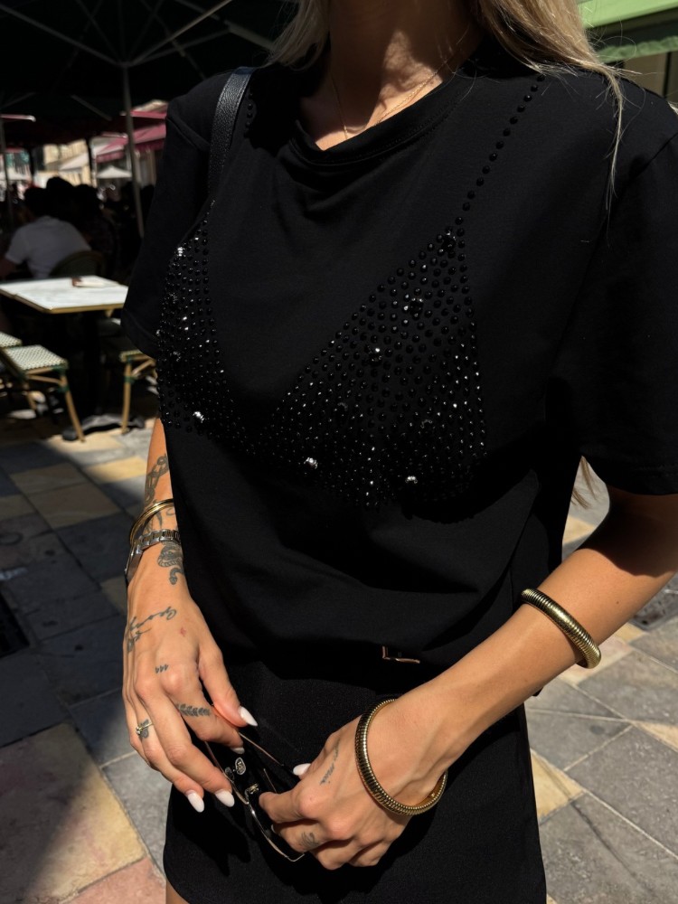 Tee shirt avec motif pailleté - French retailers