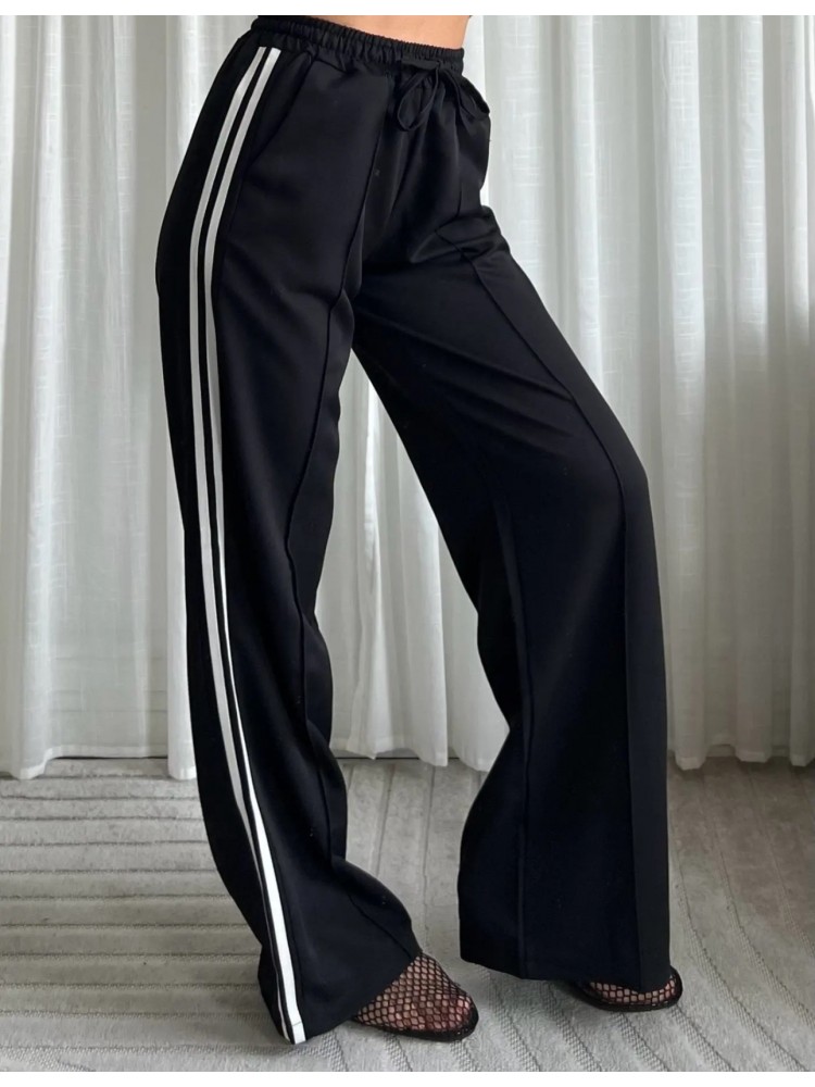 Pantalon droit effet jogging avec bandes blanches – French Retailers