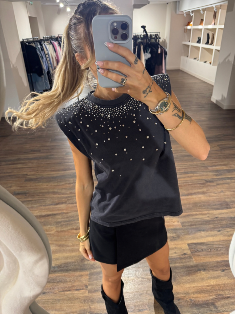 Top gris délavé glitter - French retailers