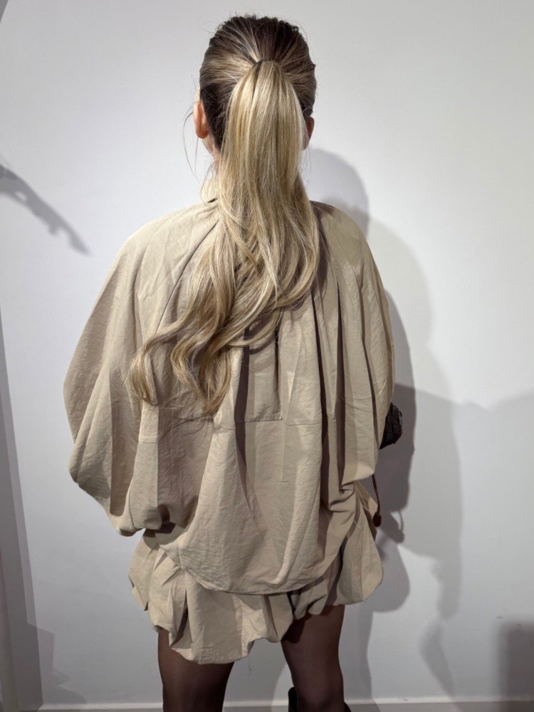 Veste Bomber Ballon Taupe avec Col Tendance – French retailers