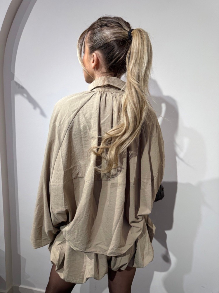 Veste Bomber Ballon Taupe avec Col Tendance – French retailers