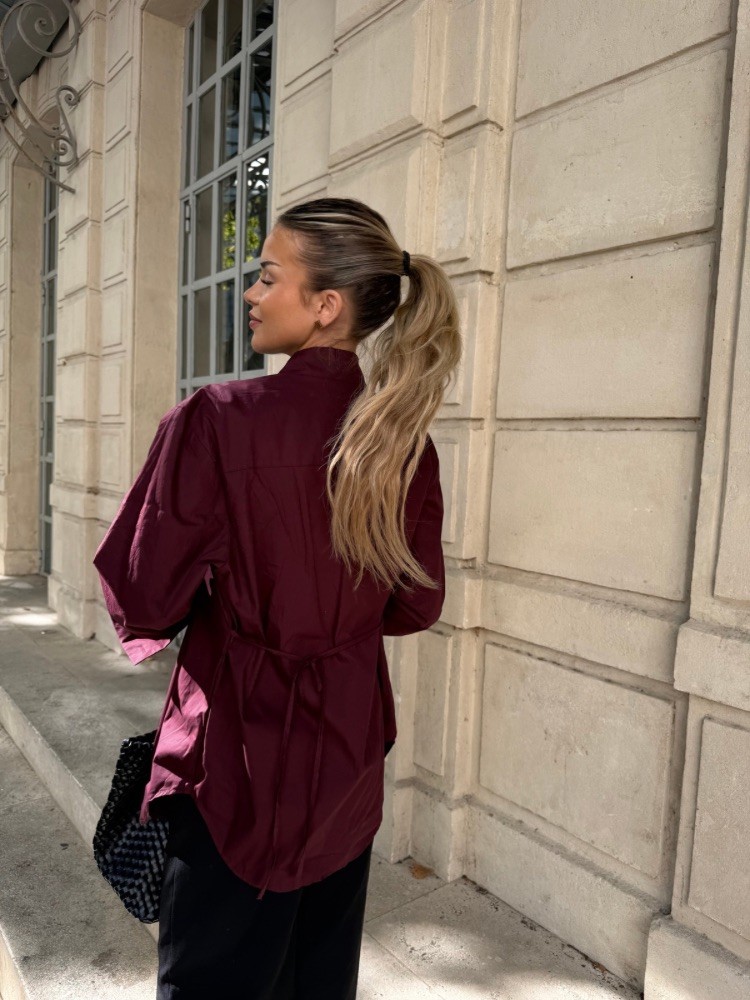 Chemise bordeaux ceinturée - French Retailers