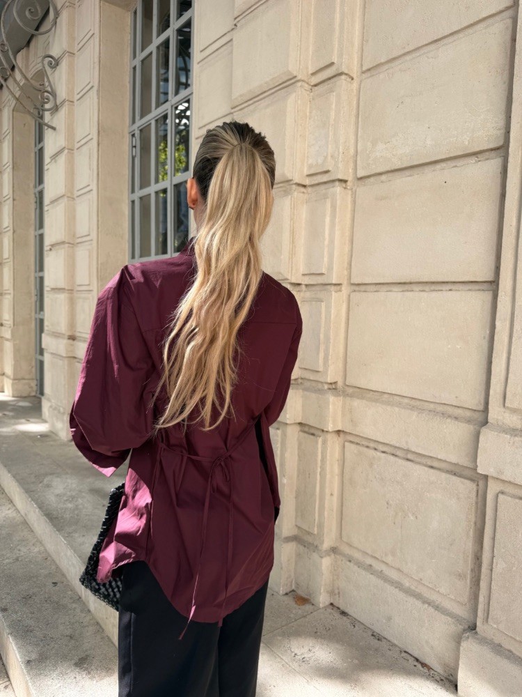 Chemise bordeaux ceinturée - French Retailers