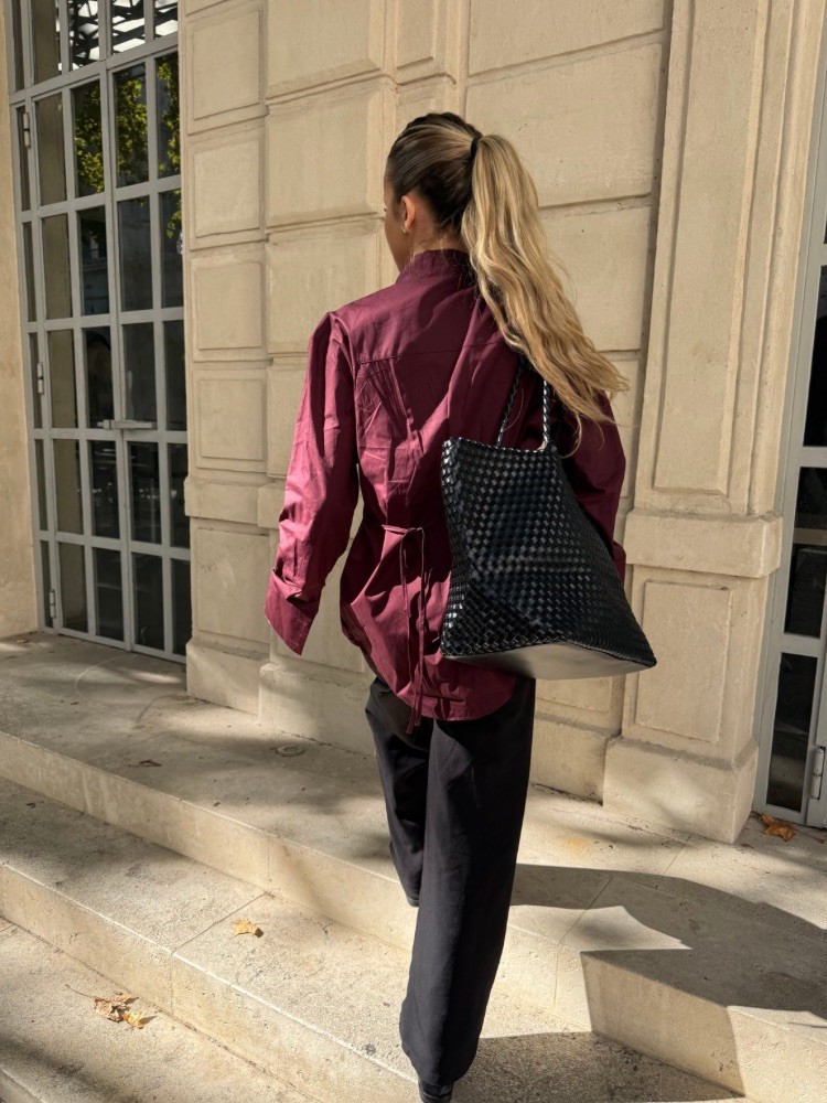 Chemise bordeaux ceinturée - French Retailers