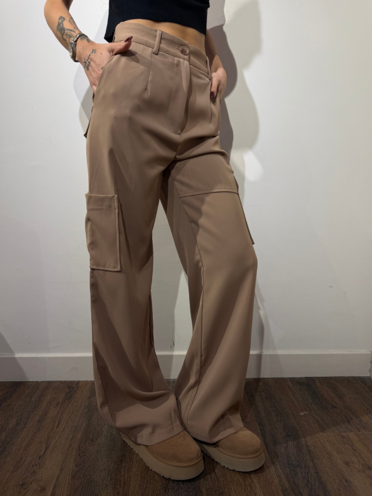 Pantalon coupe droite beige pour femme - French retailers