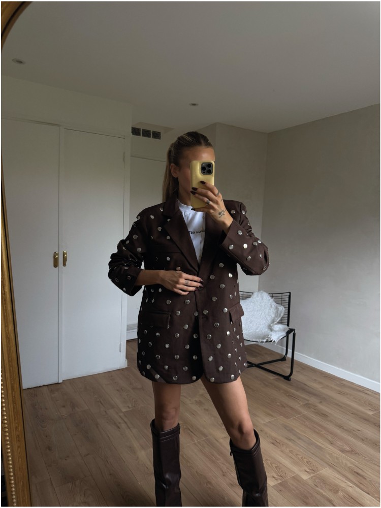 Blazer à clous chocolat - French retailers