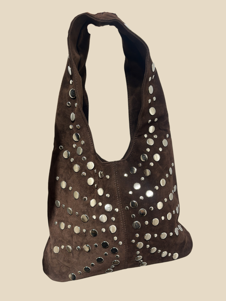 Sac Alma – Sac en suédine orné de clous argentés