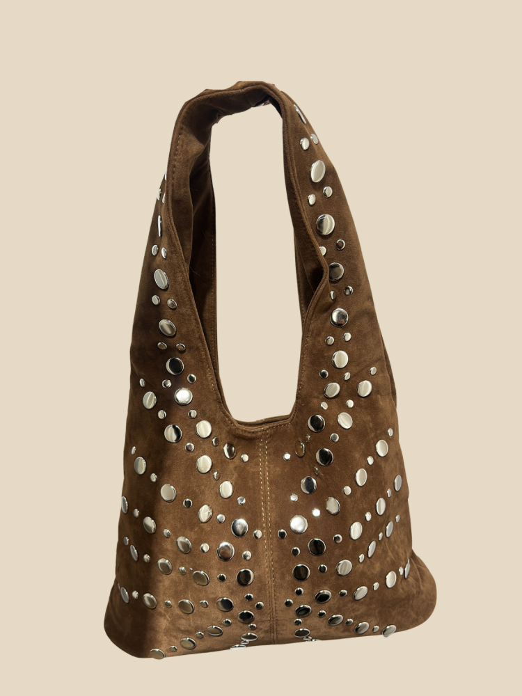 Sac Alma – Sac en suédine orné de clous argentés