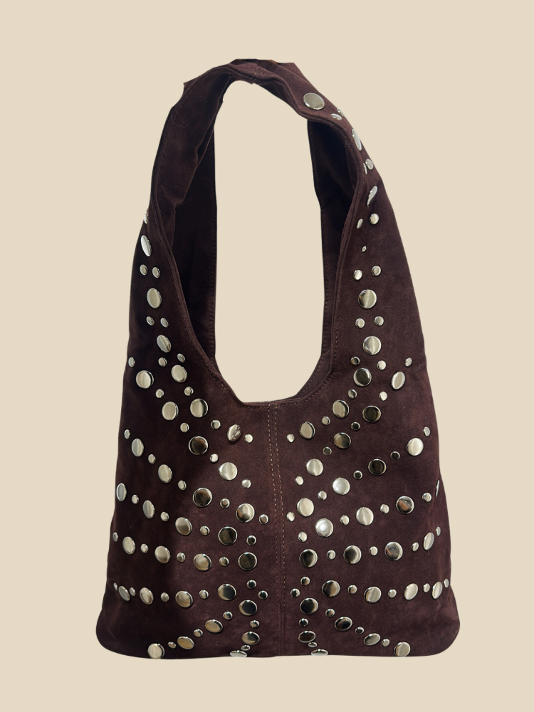 Sac Alma – Sac en suédine orné de clous argentés