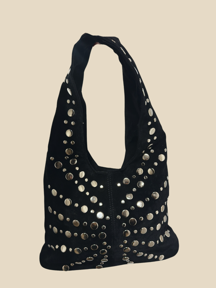Sac Alma – Sac en suédine orné de clous argentés