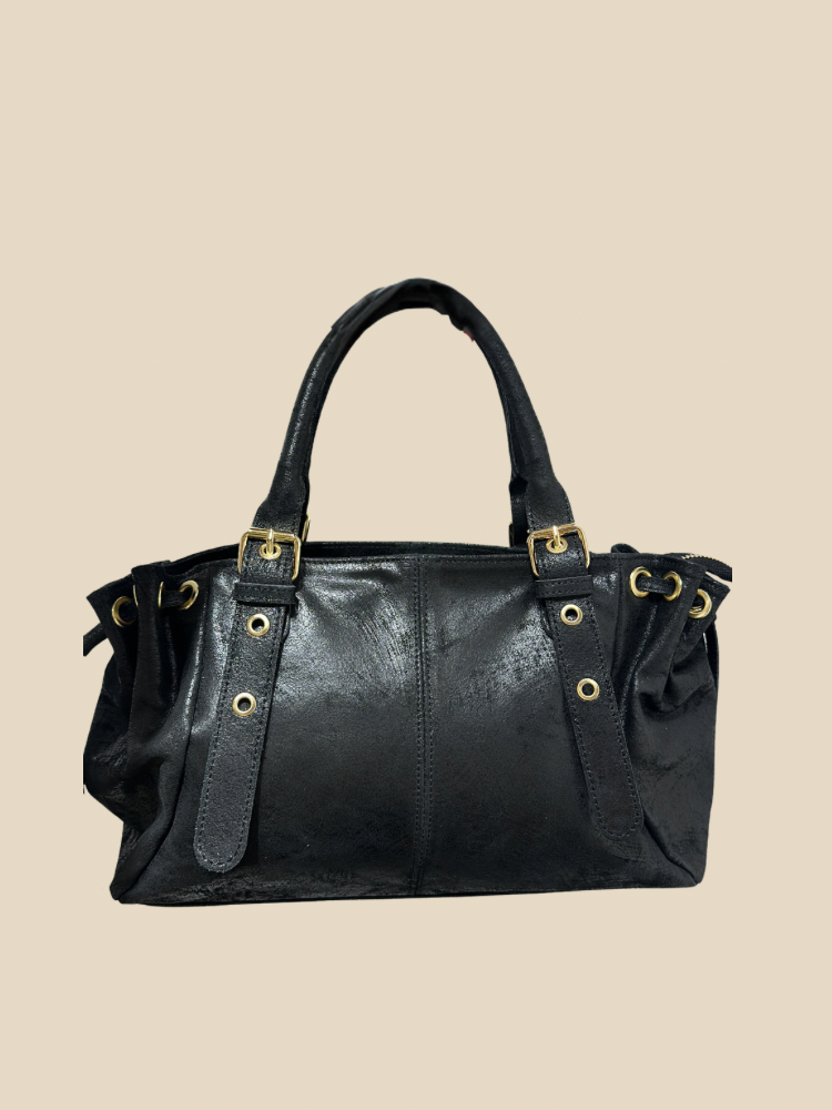 Sac Noir Matte Lou – Élégance et Douceur au Quotidien