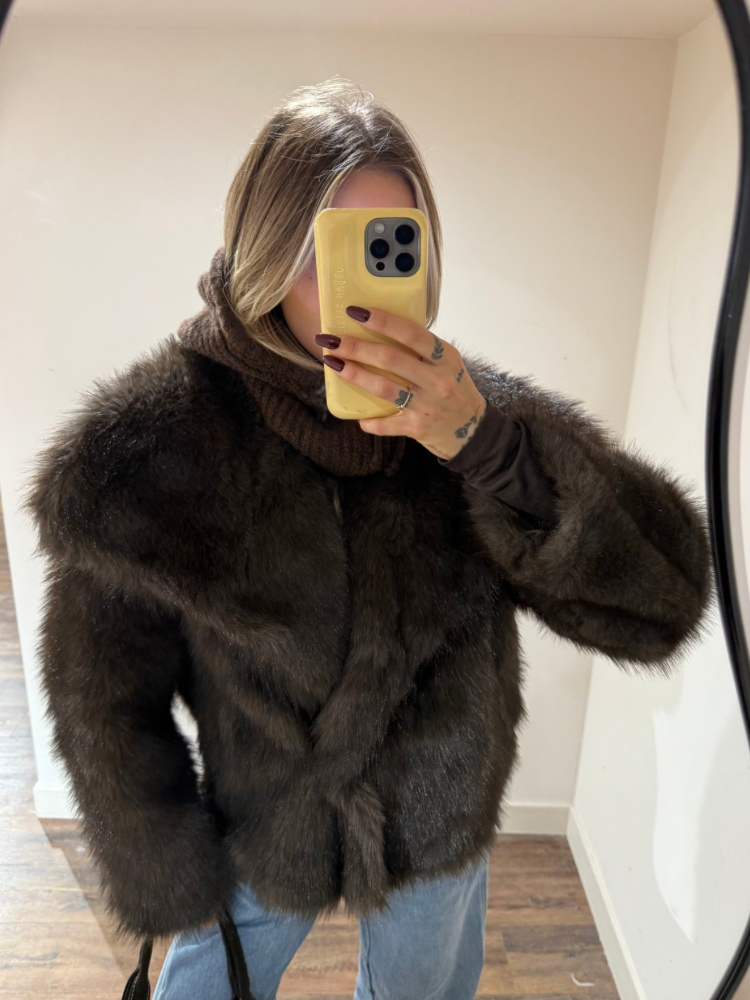 Veste fausse fourrure marron | French retailers