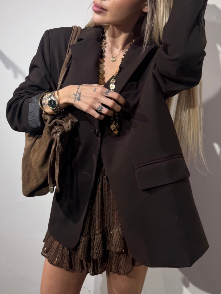 Blazer marron avec fente dans le dos - French retailers | Avignon & Nimes