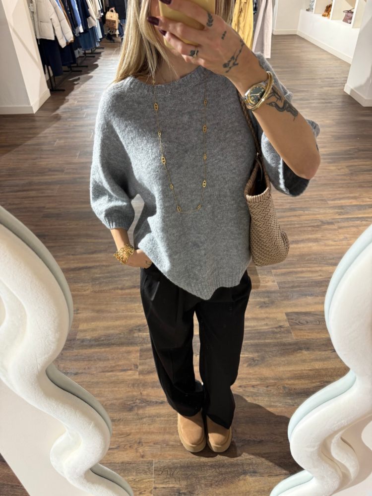 Pull gris manches courtes - French retailers | Nîmes & Avignon