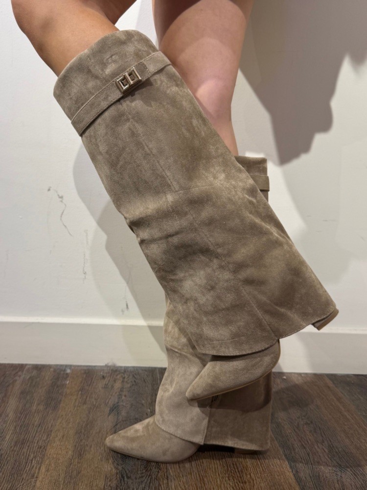 Bottes femme effet suédine noires - French retailers