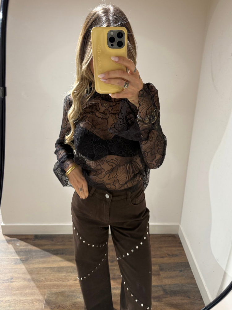 Blouse noire transparente - French Retailers Nîmes et avignon