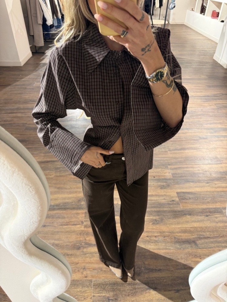 Pantalon coupe droite marron pour femme - French retailers