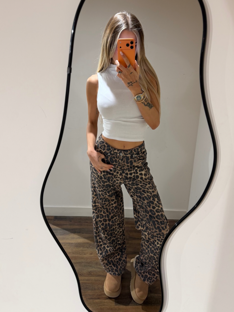 Pantalon droit pour femme léopard - French Retailers