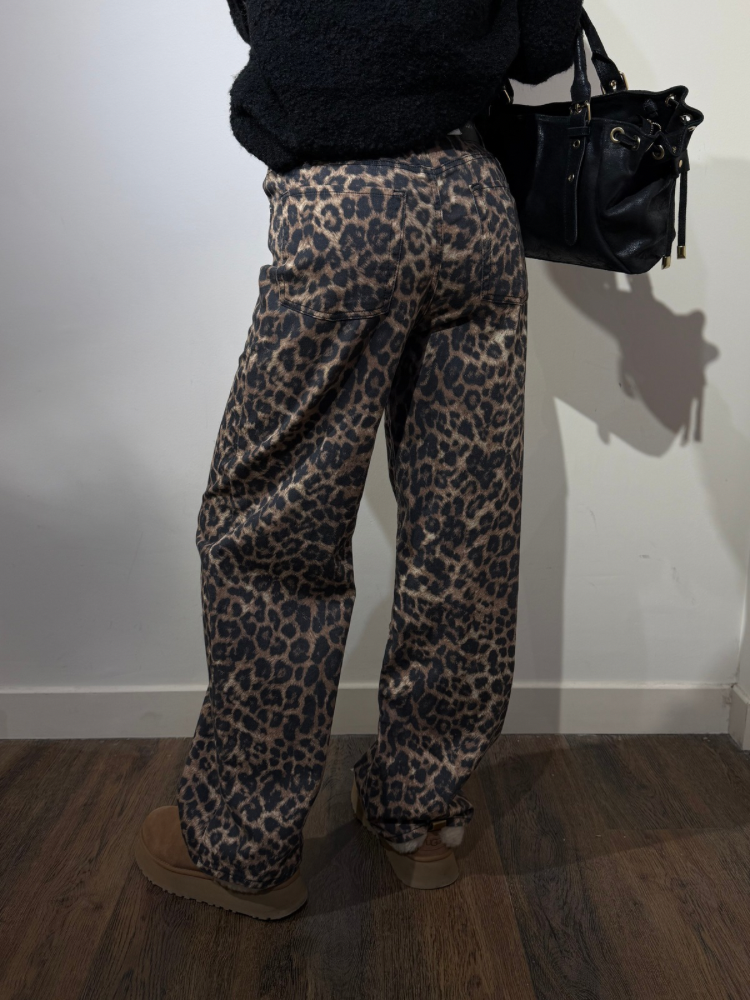 Pantalon droit pour femme léopard - French Retailers