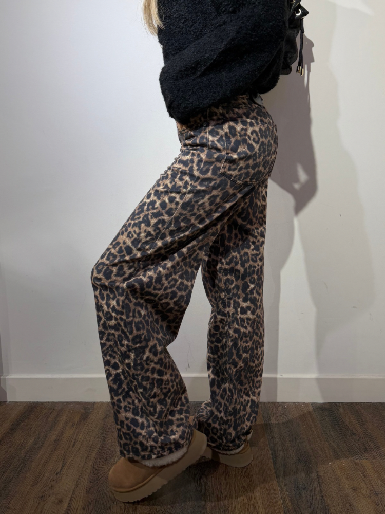 Pantalon droit pour femme léopard - French Retailers