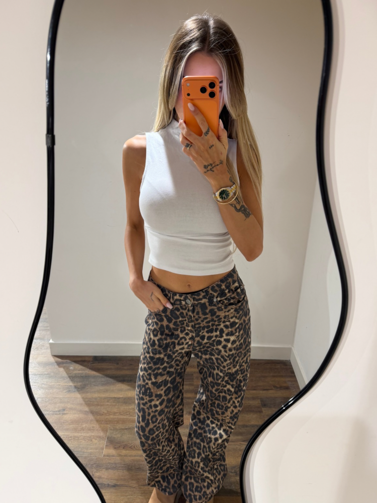 Pantalon droit pour femme léopard - French Retailers