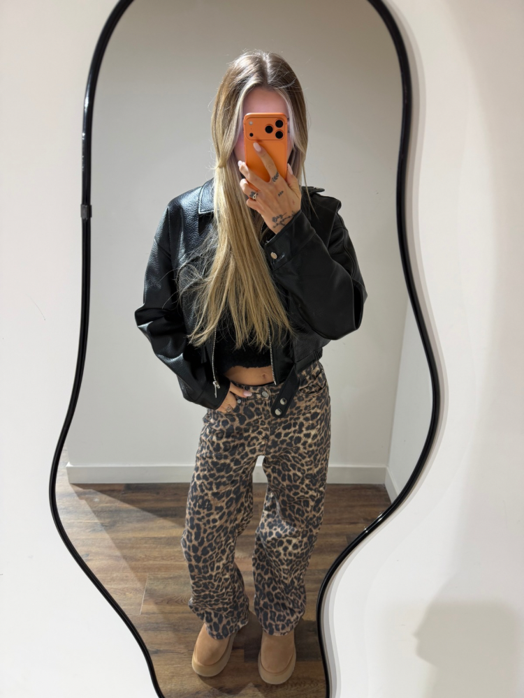 Pantalon droit pour femme léopard - French Retailers