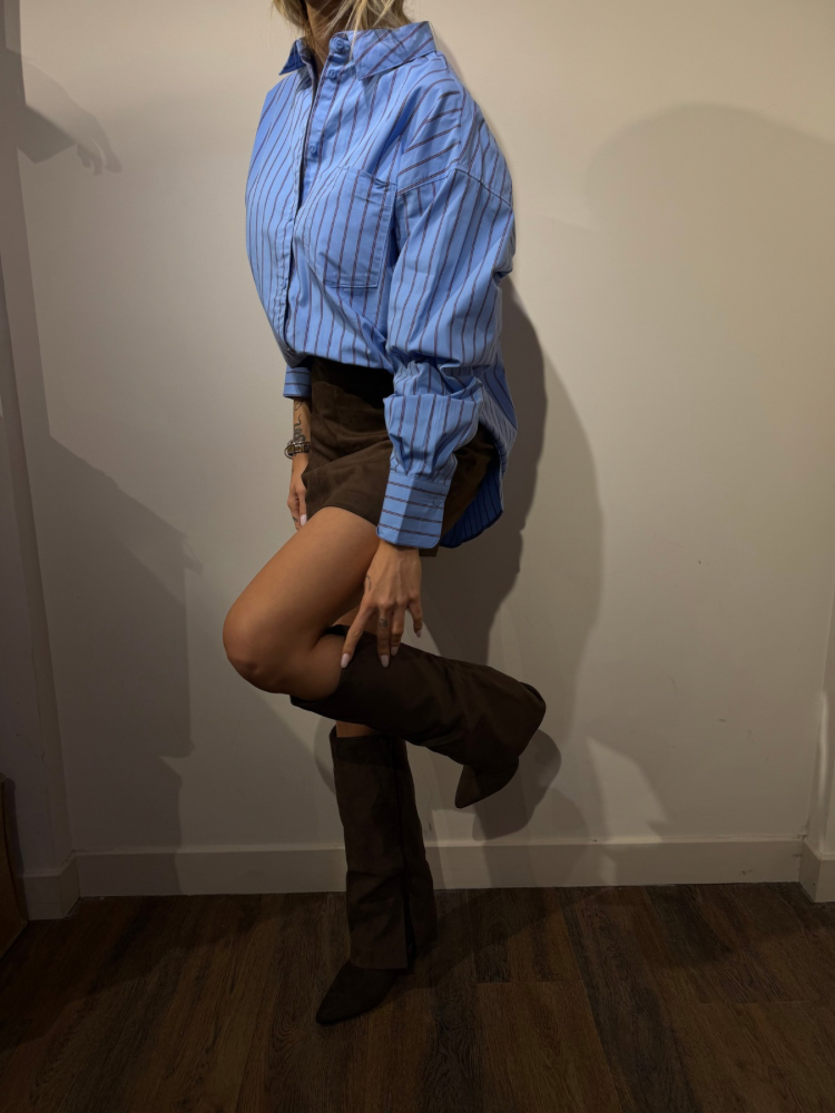 Jupe effet suédine chocolat - French Retailers