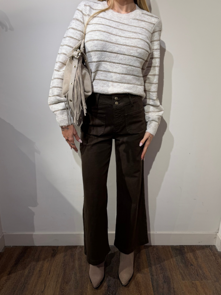 Pantalon marron coupe droite - French Retailers