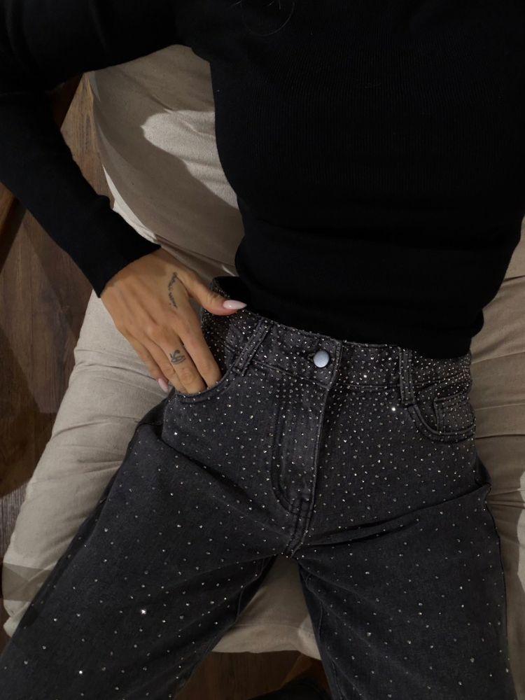 Jean noir à strass - French retailers