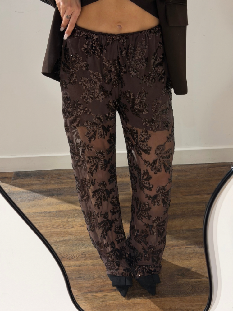 Pantalon transparent à sequins avec short intégré – French Retailers