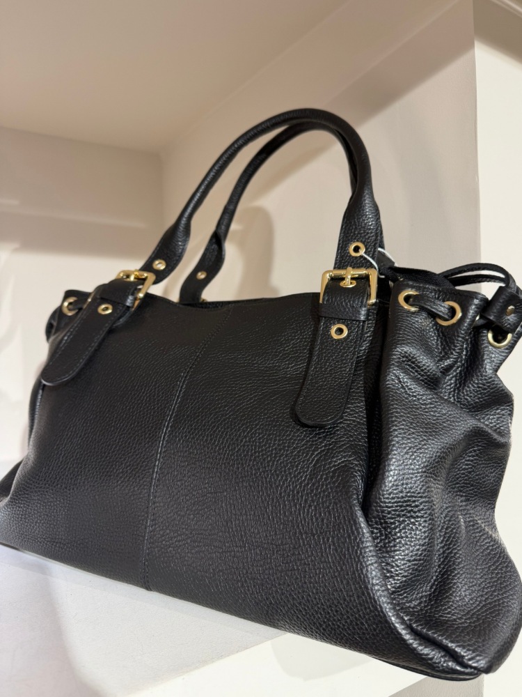 Sac noir cuir grainé - French retailers