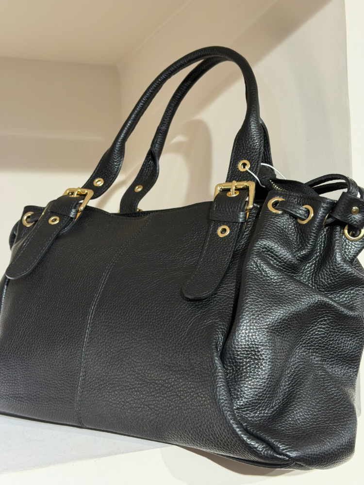 Sac noir cuir grainé - French retailers