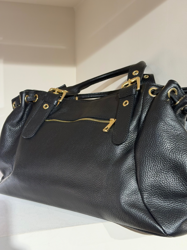 Sac noir cuir grainé - French retailers