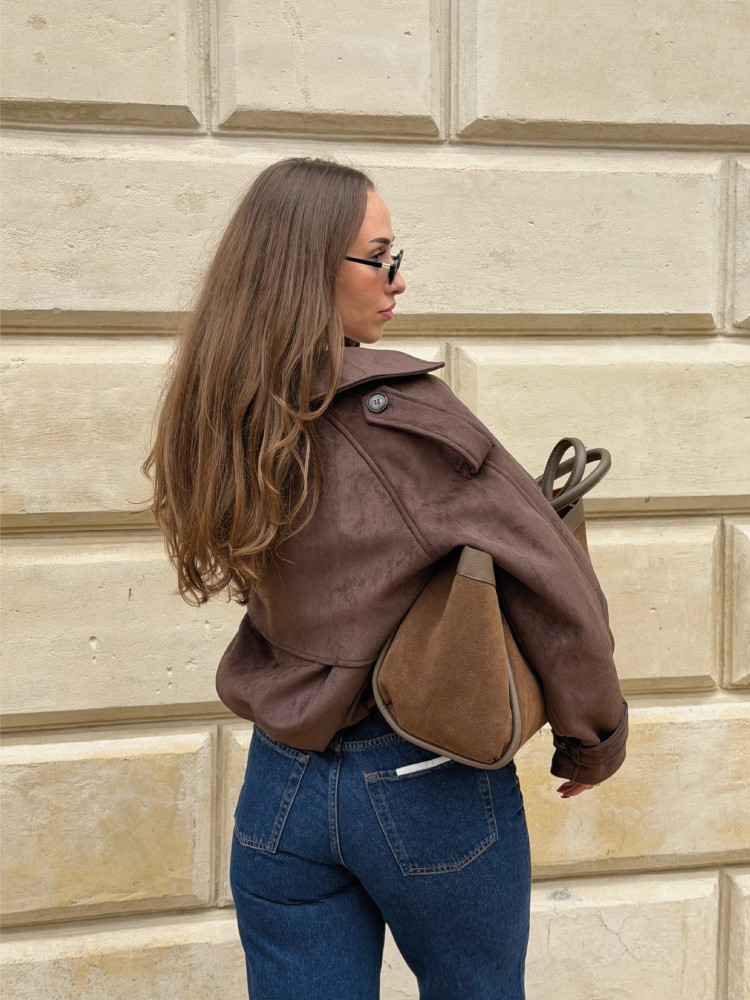 Veste bomber marron effet suédé – French Retailers