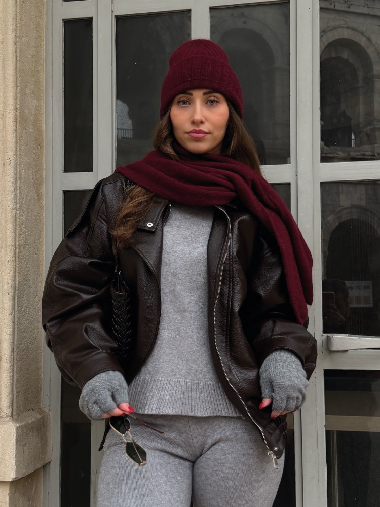 Veste en similicuir marron – Coupe oversize – French Retailers