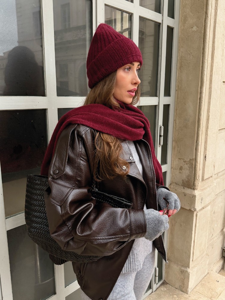 Veste en similicuir marron – Coupe oversize – French Retailers