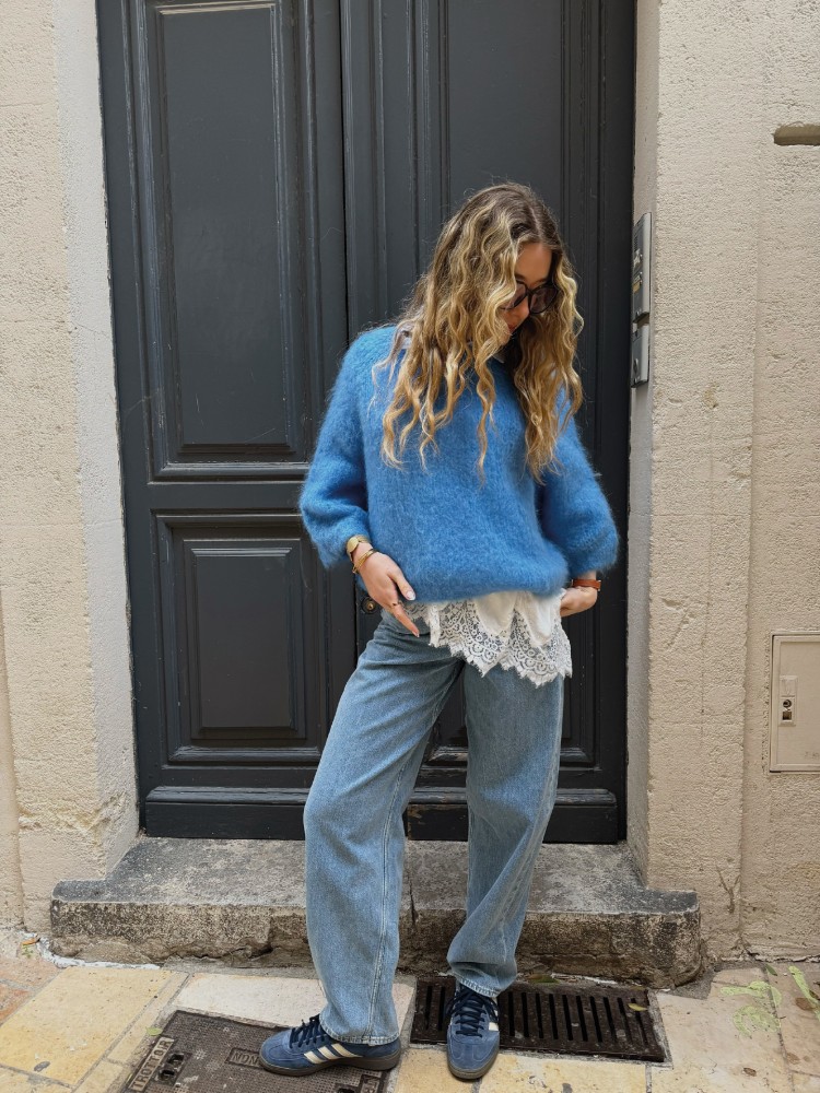 Pantalon en Jean Barrel Bleu Clair – French Retailers