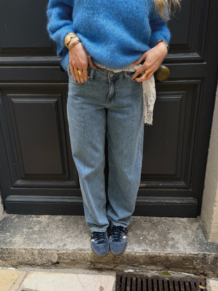 Pantalon en Jean Barrel Bleu Clair – French Retailers