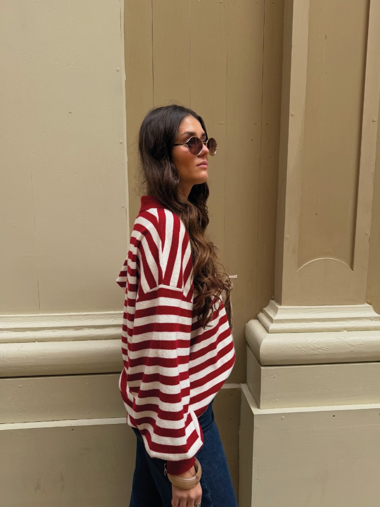 Polo a rayures rouge et blanc - French Retailers