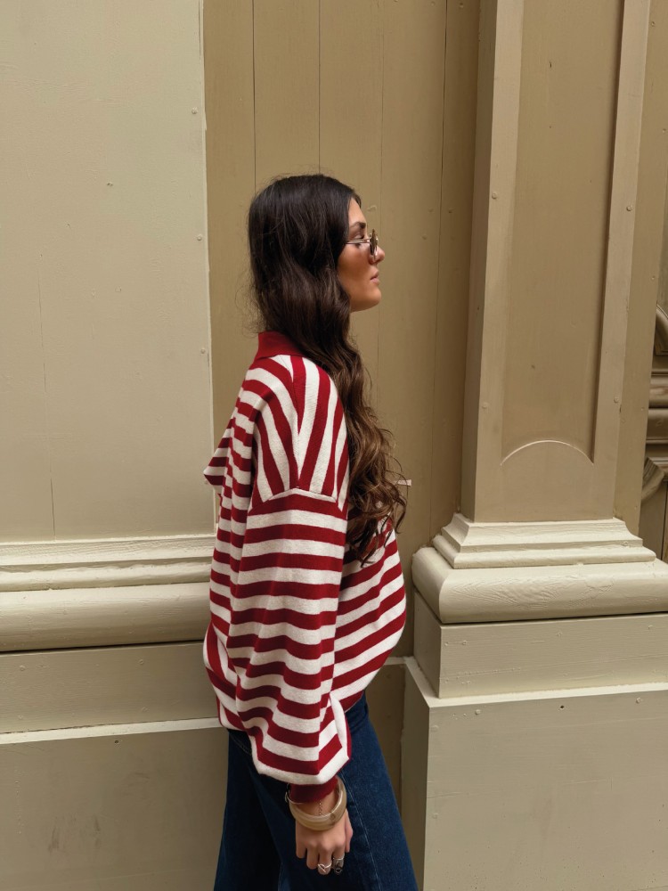 Polo a rayures rouge et blanc - French Retailers