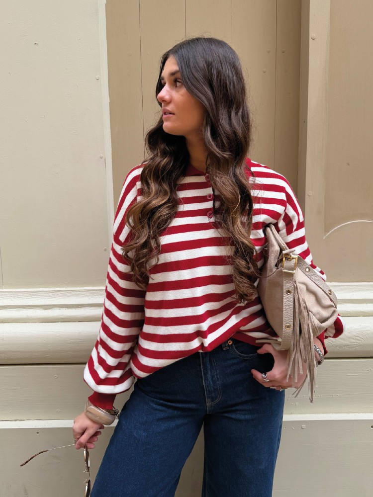 Polo a rayures rouge et blanc - French Retailers