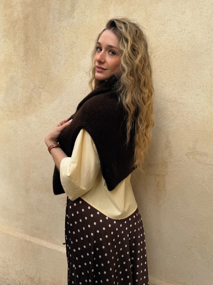 Jupe longue marron à pois - French Retailers