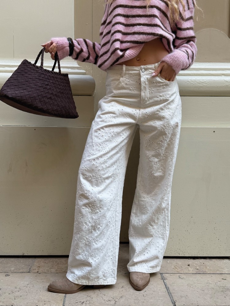 Jean droit blanc pour femme - French Retailers