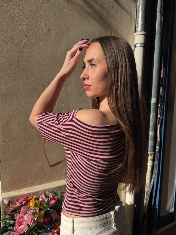 Top à rayures Asymétrique - French Retailers