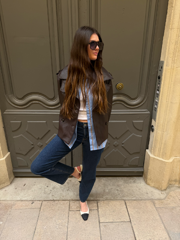 Veste similicuir marron femme - French Retailers