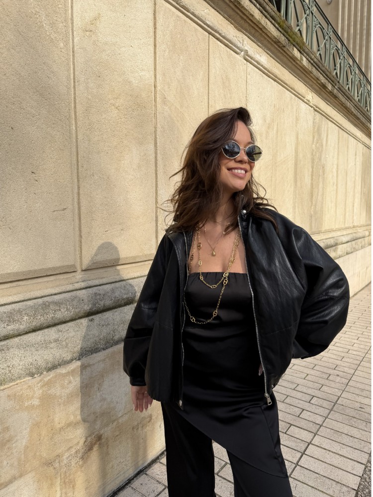 Bustier en satin noir - February Feels