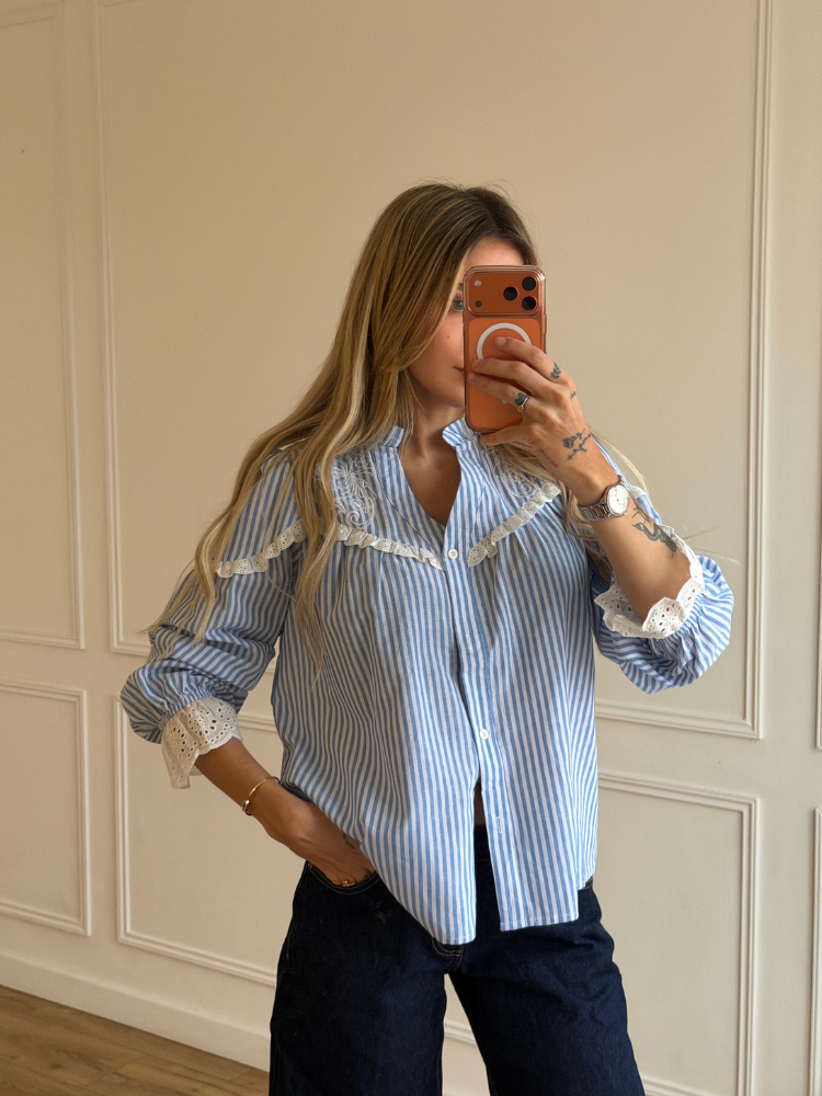 Blouse à rayures bleue et blanche - French retailers